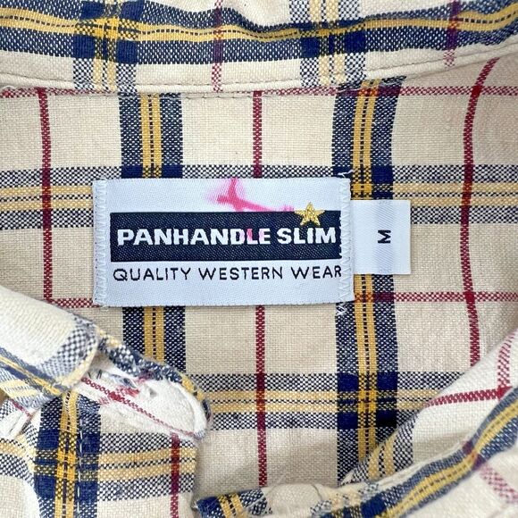 Panhandle Slim Western Wear  Long Sleeve Button-Down Plaid Vintage Mens Shirt M - Picture 3 of 13